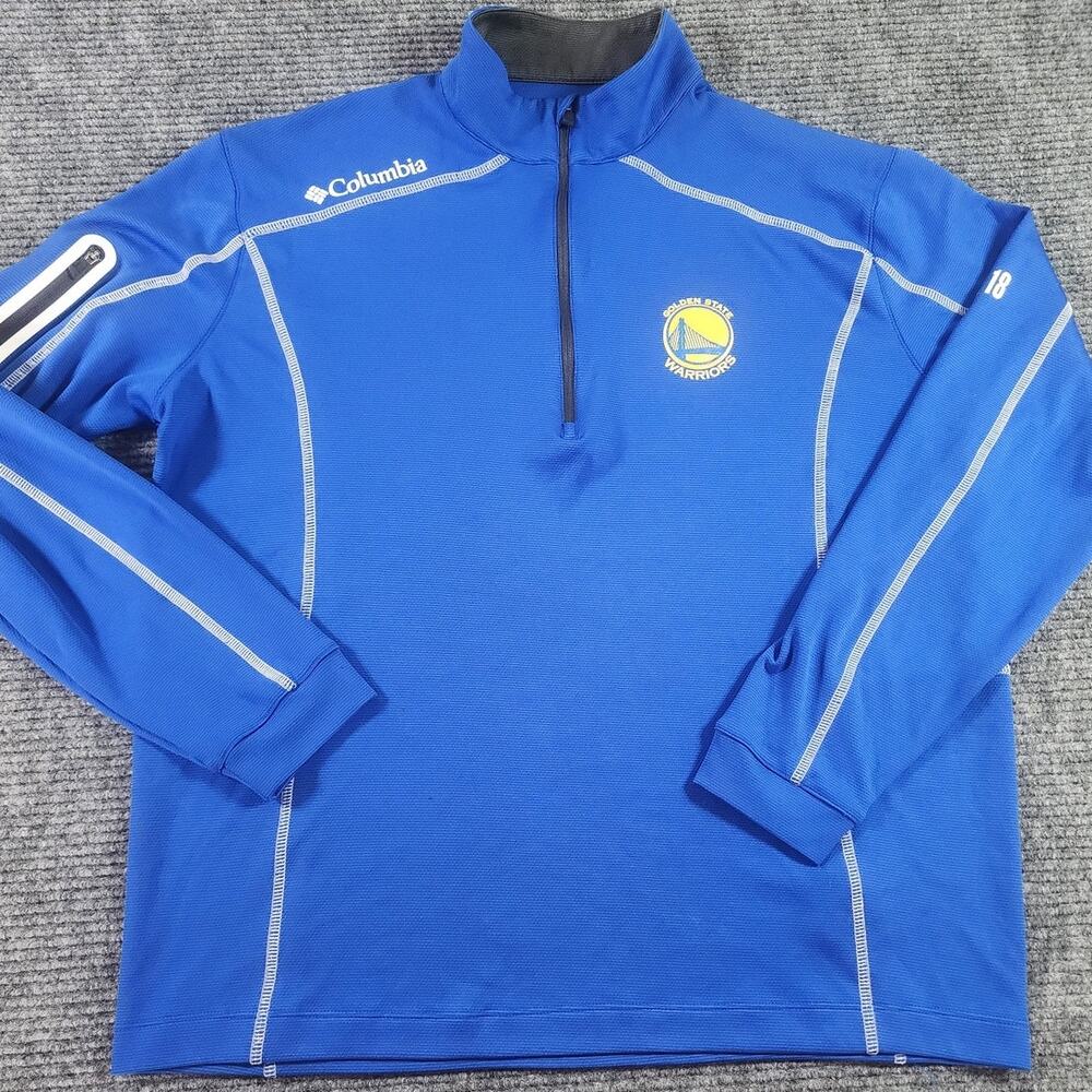 Columbia Golf Omni Wick Golden State Warriors Large Blue Long Sleeve Pullover